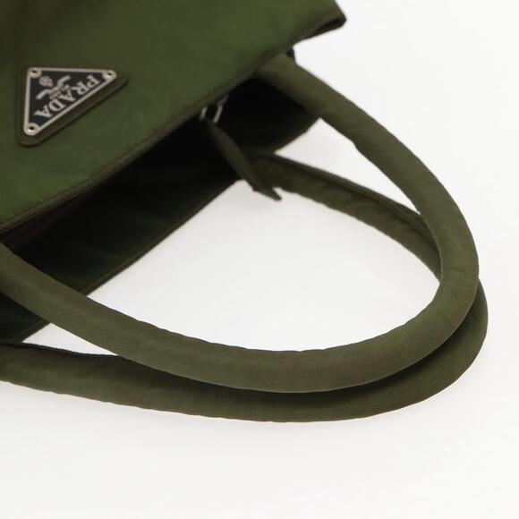 PRADA Hand Bag Nylon Khaki Silver - Picture 7 of 13